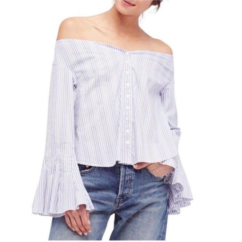 Free People March to the Beat Blouse Womens Size Size L NWT Whimsy, $88 RTL